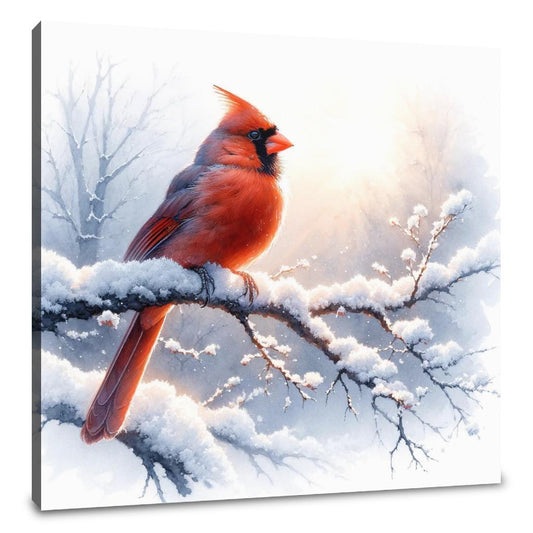 Cardinal's Winter Morning Canvas - Main Image