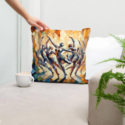 Rhythmic Dance Abstract Cotton Cushion - Secondary Image 5