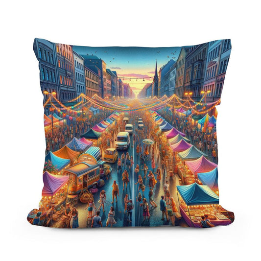 Festival Lights Summer Evening Cotton Cushion - Main Image