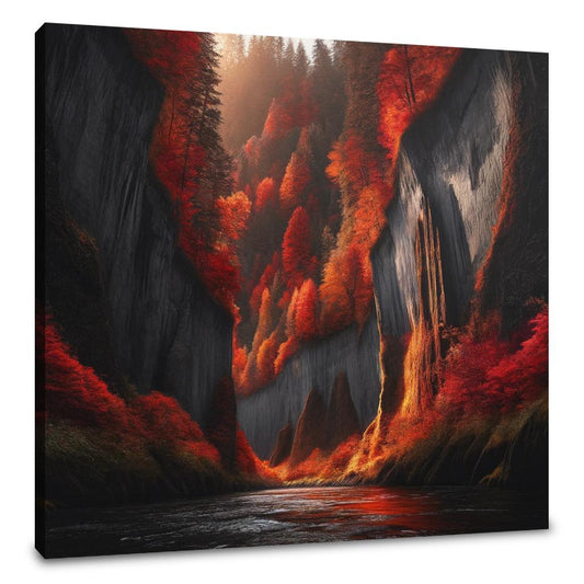Autumn Canyon River Canvas - Main Image