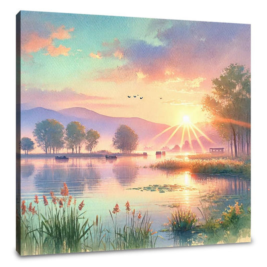 Sunrise Over Masazir Lake Canvas - Main Image