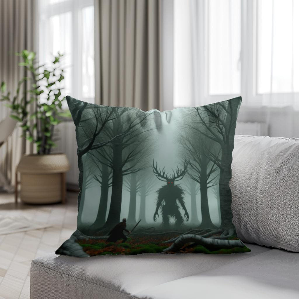 Forest Duel Cotton Cushion - Secondary Image 4