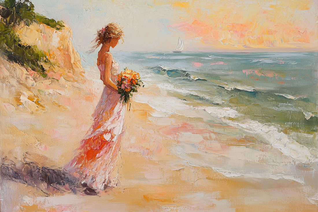 Melancholic Sunrise Shoreline Canvas