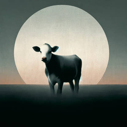 Minimalist Dusk Cow Cotton Cushion
