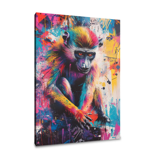 Rainbow Baboons Canvas - Main Image