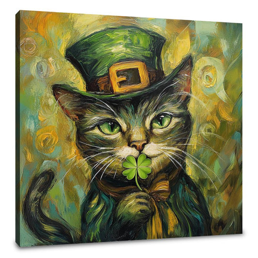 Leprechaun Cat Canvas - Main Image