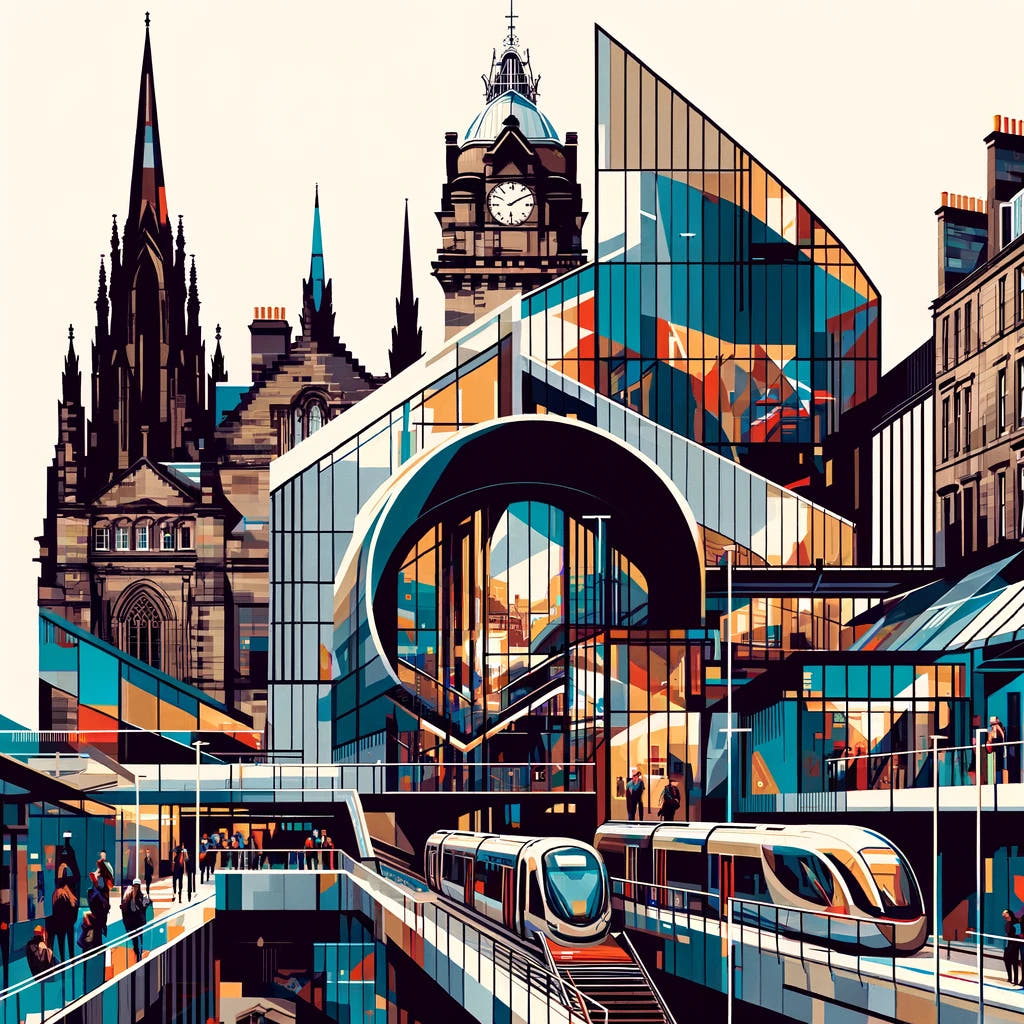Modern Art Hub Edinburgh Cotton Cushion