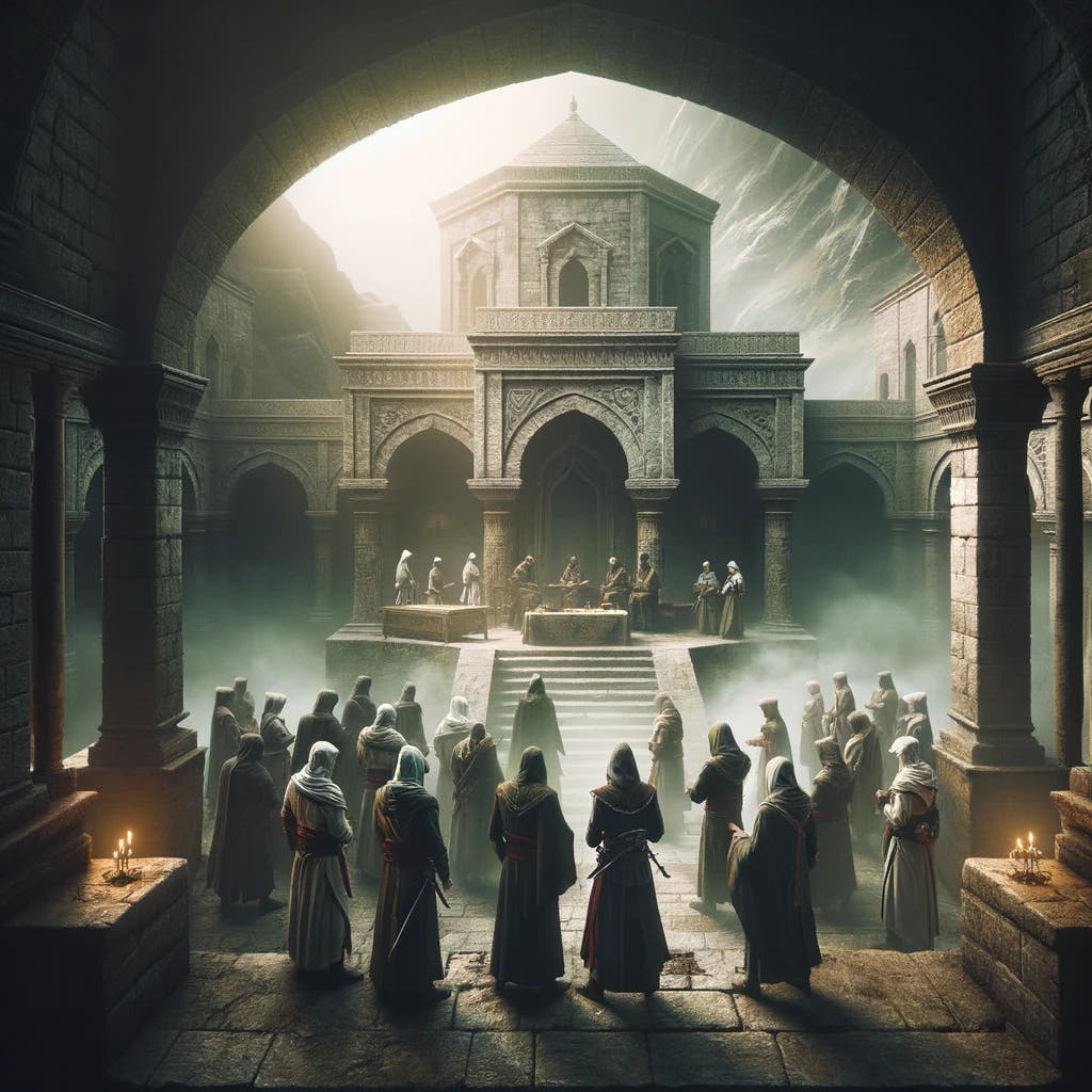Monastery Shadows Canvas