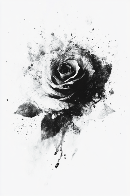 Monochrome Rose Elegance Canvas