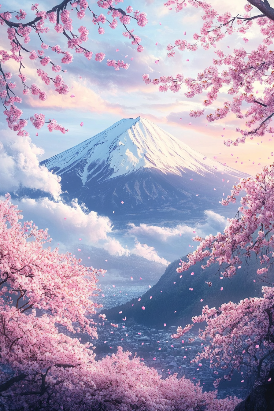 Mount Fuji Blossom Blanket