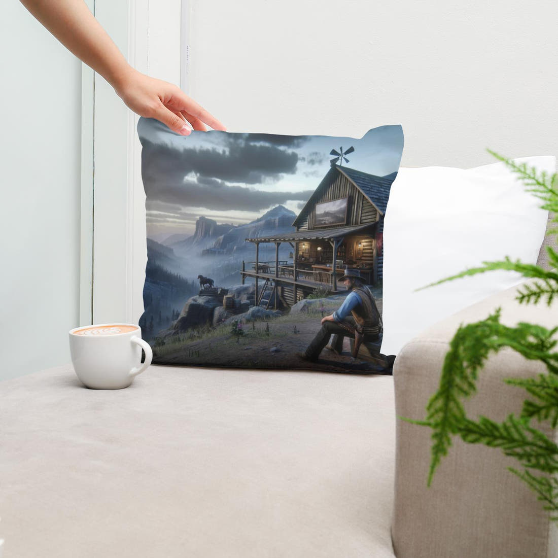 Mystic Horizon Cotton Cushion - Secondary Image 5