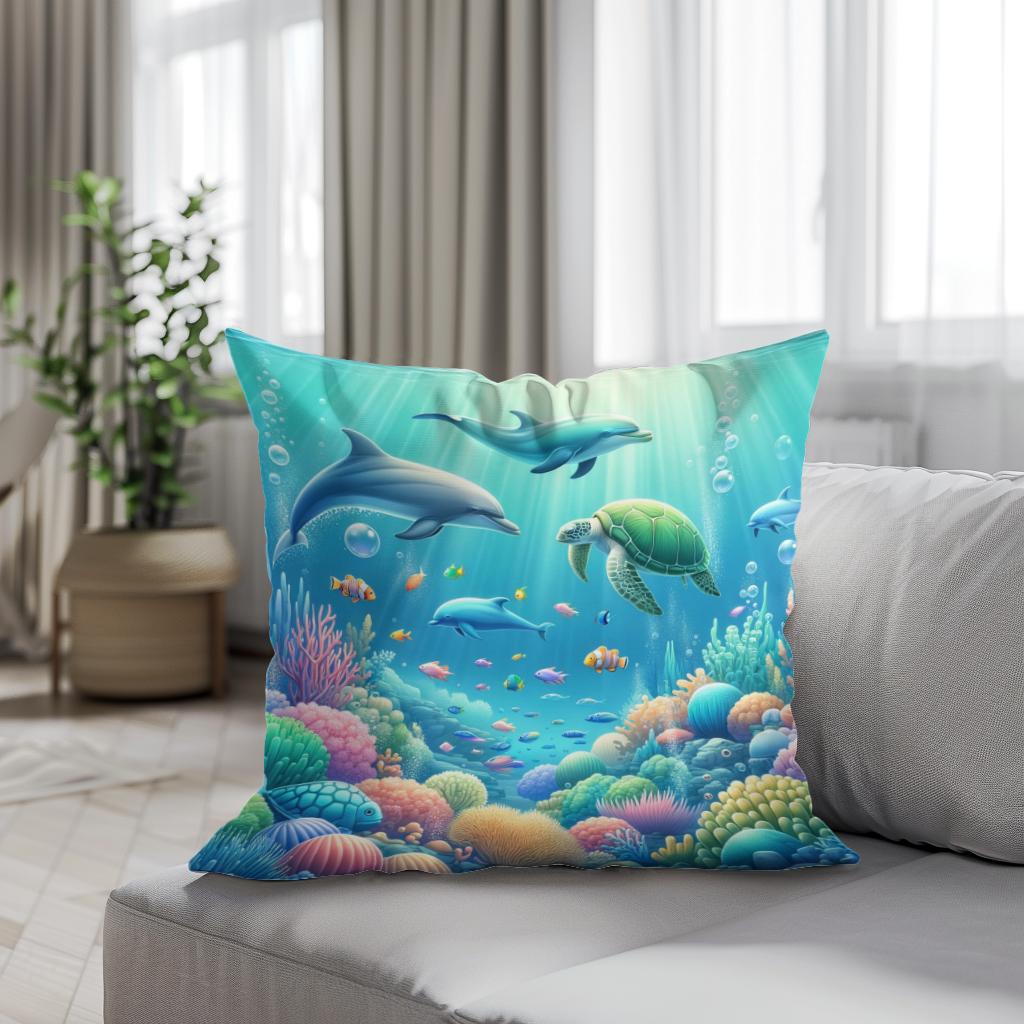 Underwater Wonderland Cotton Pillow - Secondary Image 4