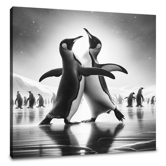Ice Ballet: Penguin Duo Canvas - Main Image