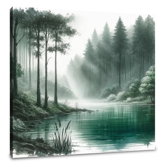 Forest Lake Tranquility Canvas - Main Image