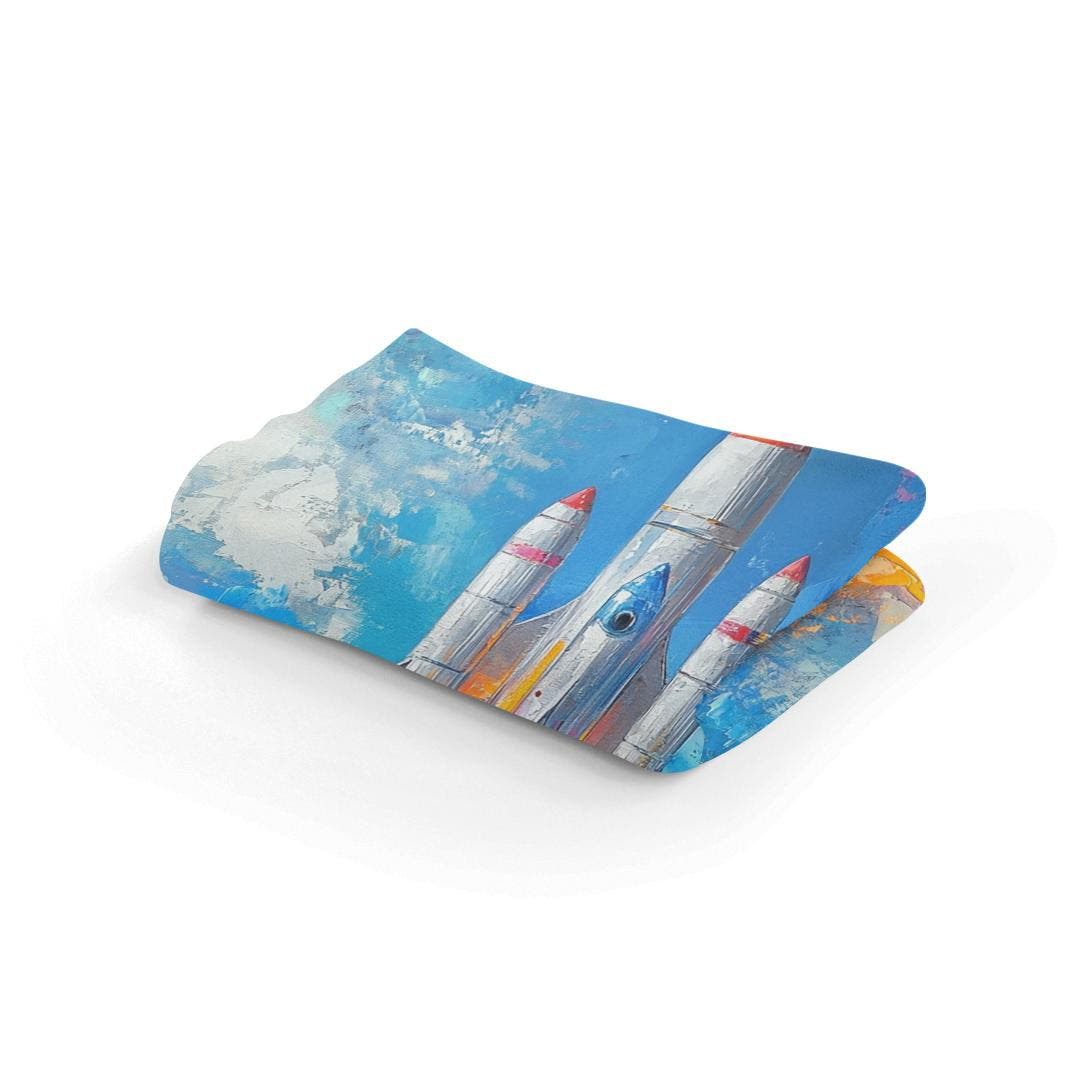 Whimsical Rockets Blanket - Secondary Image 2