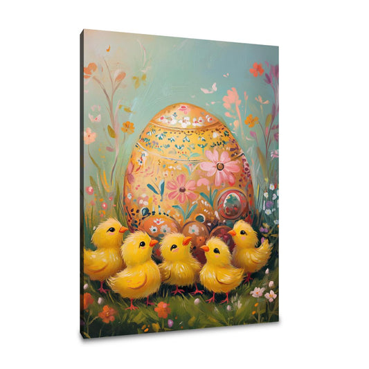 Curious Chicks Egg Canvas - Main Image