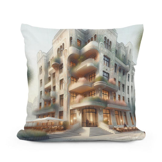 Art Nouveau Harmony Cotton Cushion - Main Image