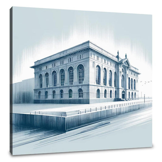 Minimalist Merseyside Maritime Museum Liverpool Canvas - Main Image