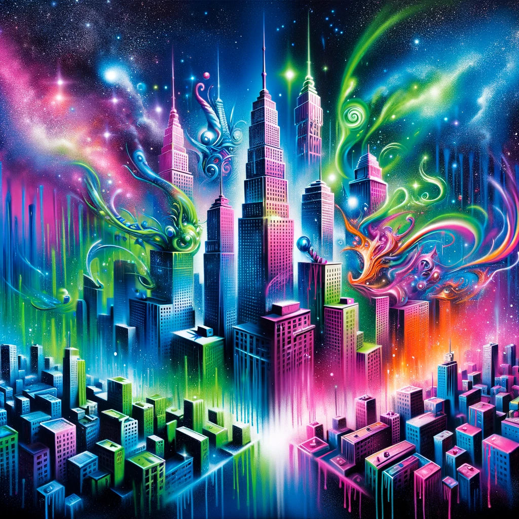 Neon Dreamscape Canvas