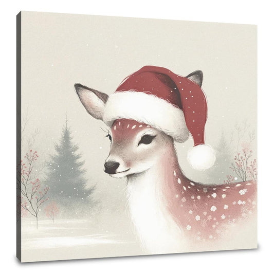 Pastel Holiday Deer Canvas - Main Image