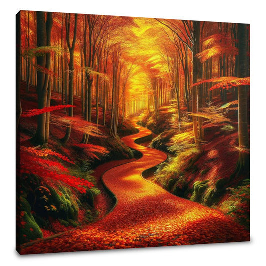 Autumn Forest Pathway Canvas - Main Image