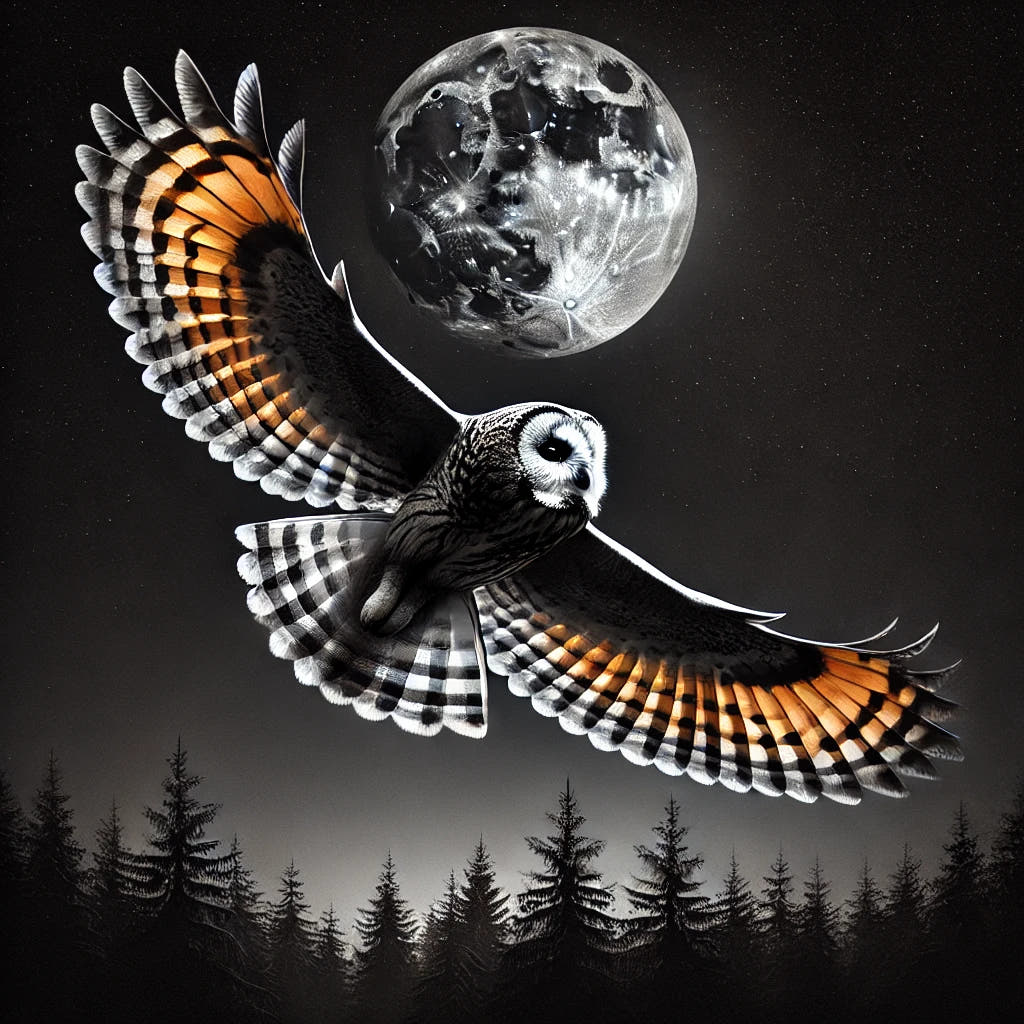 Nocturnal Flight Cotton Pillow