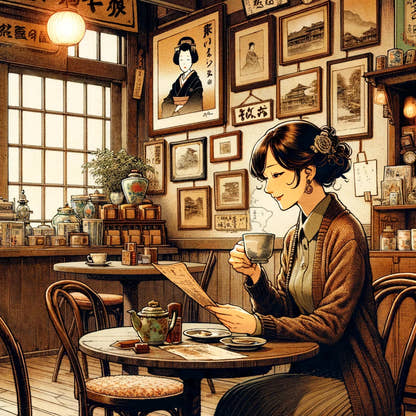 Nostalgic Café Moment Canvas