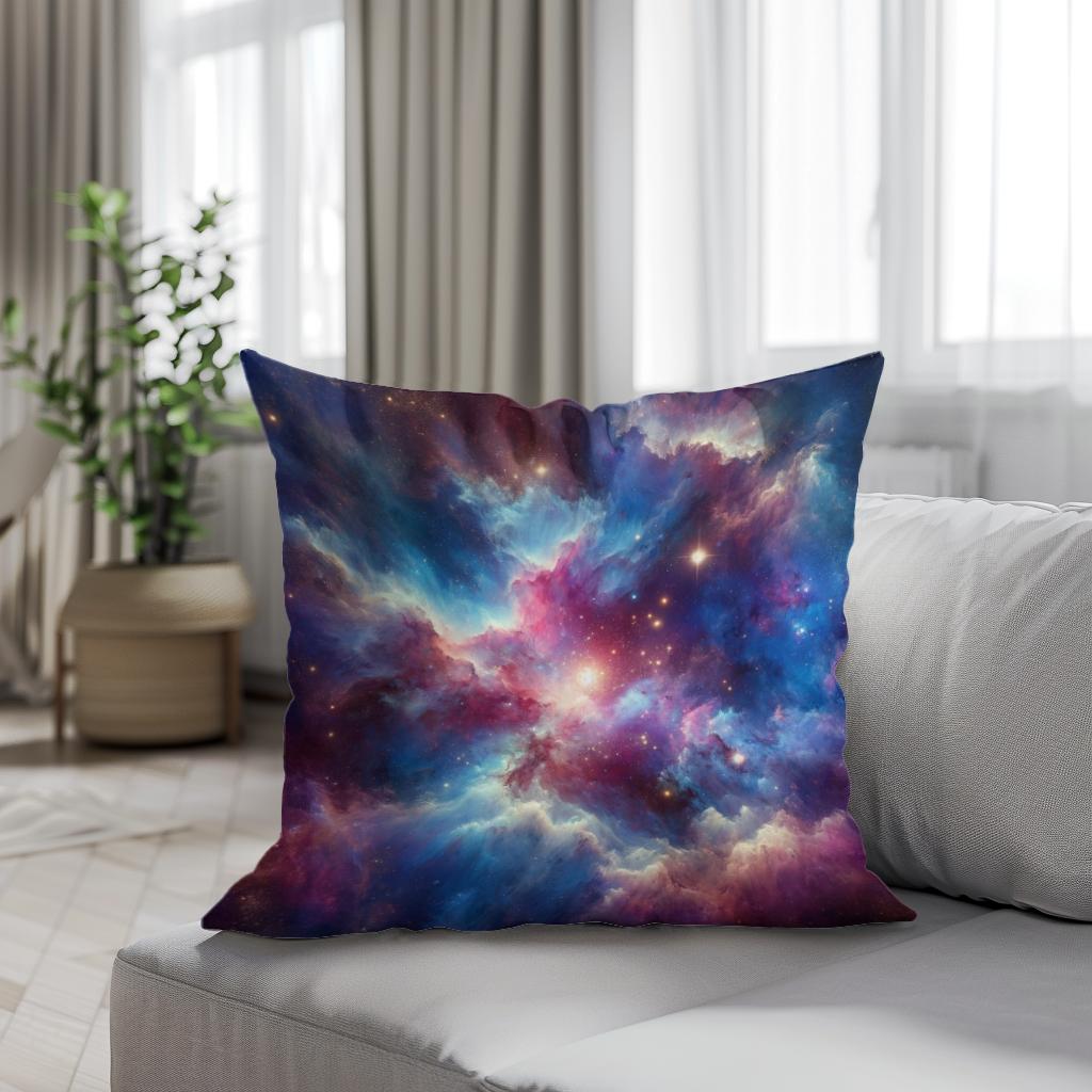 Starry Nebula Artwork Cotton Pillow - Secondary Image 4
