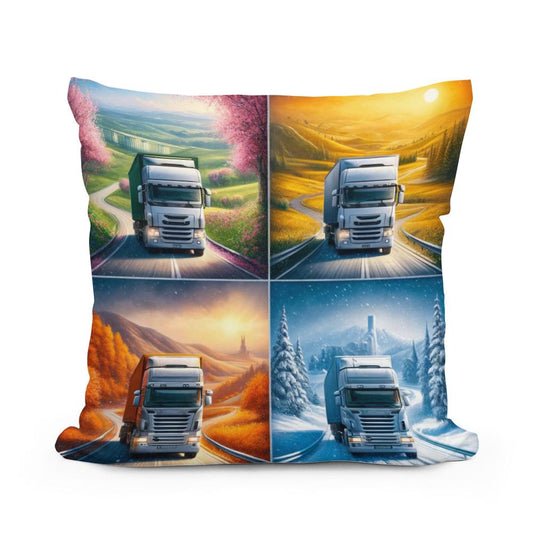 Seasons of the Road Cotton Cushion - Main Image
