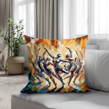 Rhythmic Dance Abstract Cotton Cushion - Secondary Image 4