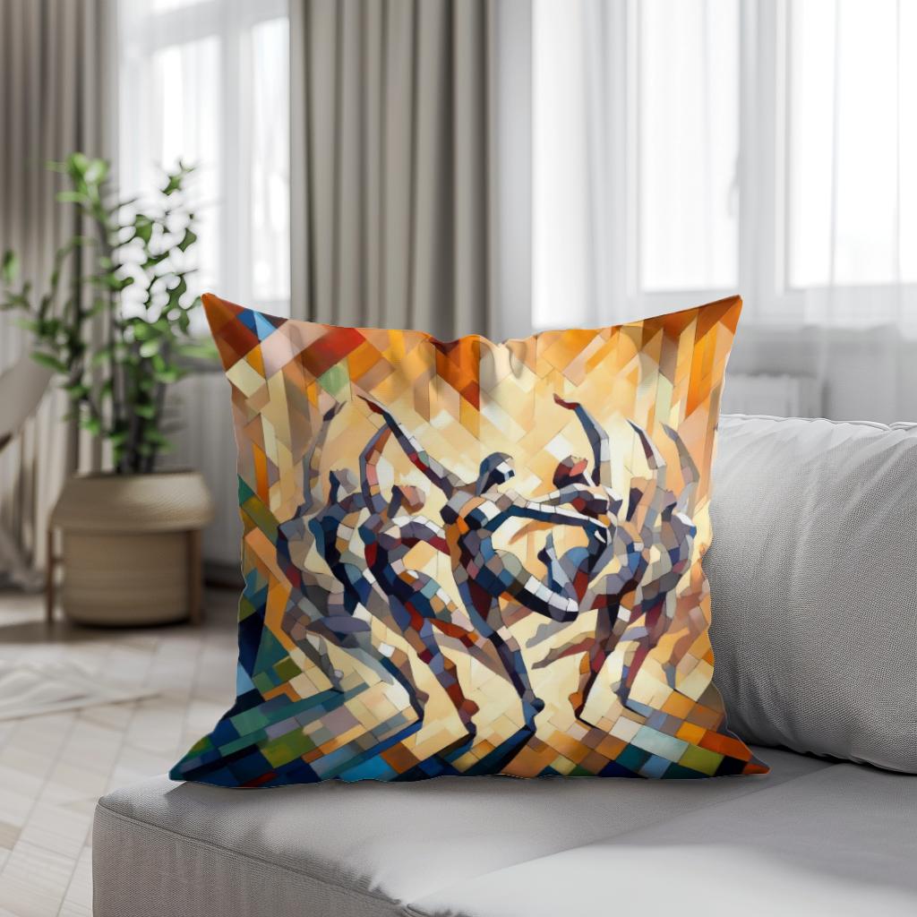 Rhythmic Dance Abstract Cotton Cushion - Secondary Image 4