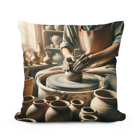 Earthen Hands Cotton Cushion - Main Image