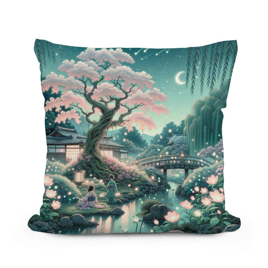 Enchanted Blossom Retreat Cotton Cushion - Main Image