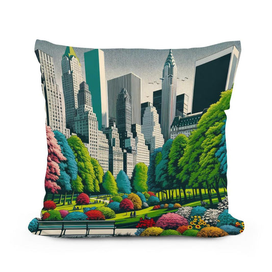 60s Urban Park Pop Cotton Cushion - Main Image