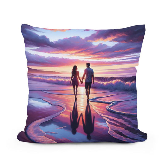 Seaside Embrace Cotton Pillow - Main Image