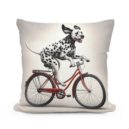 Pedalling Pooch Adventure Cotton Cushion - Main Image