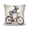 Pedalling Pooch Adventure Cotton Cushion - Main Image
