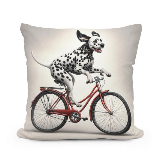 Pedalling Pooch Adventure Cotton Cushion - Main Image