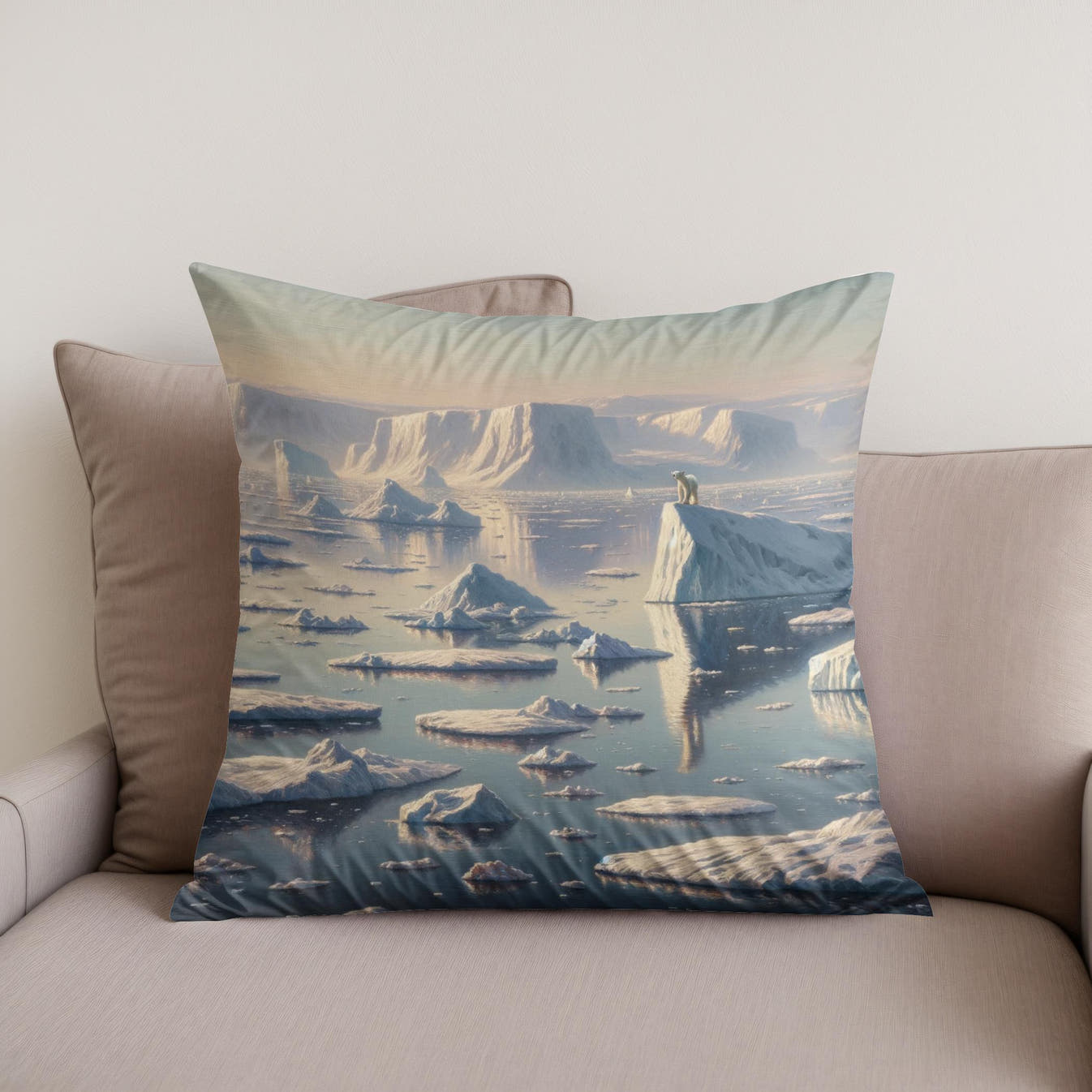 Arctic Elegance Cotton Cushion - Secondary Image