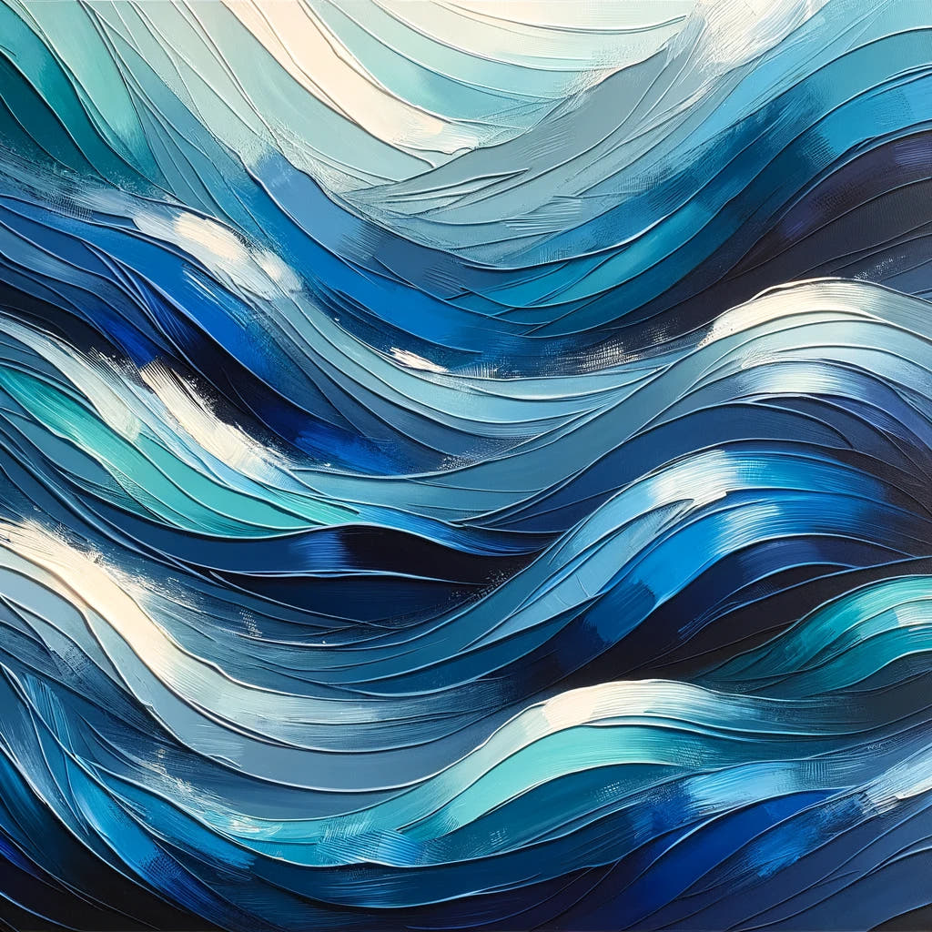 Oceanic Rhythms Abstract Canvas