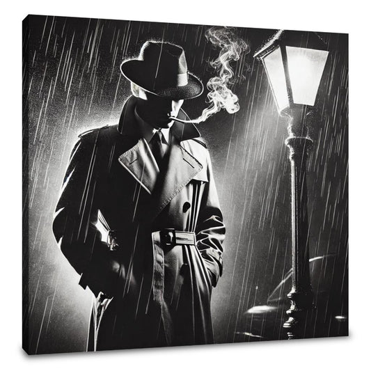 Noir Detective Rain Canvas - Main Image