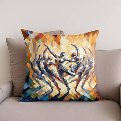 Rhythmic Dance Abstract Cotton Cushion - Secondary Image