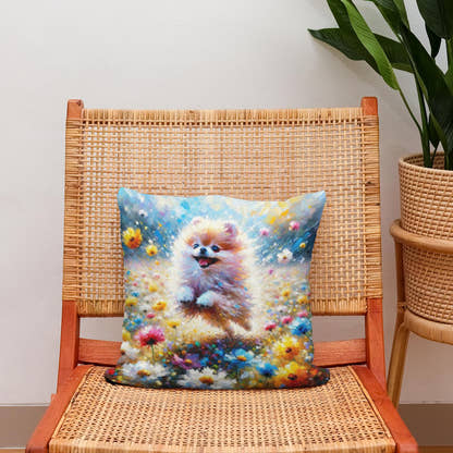Pomeranian Joy Cotton Cushion - Secondary Image 2