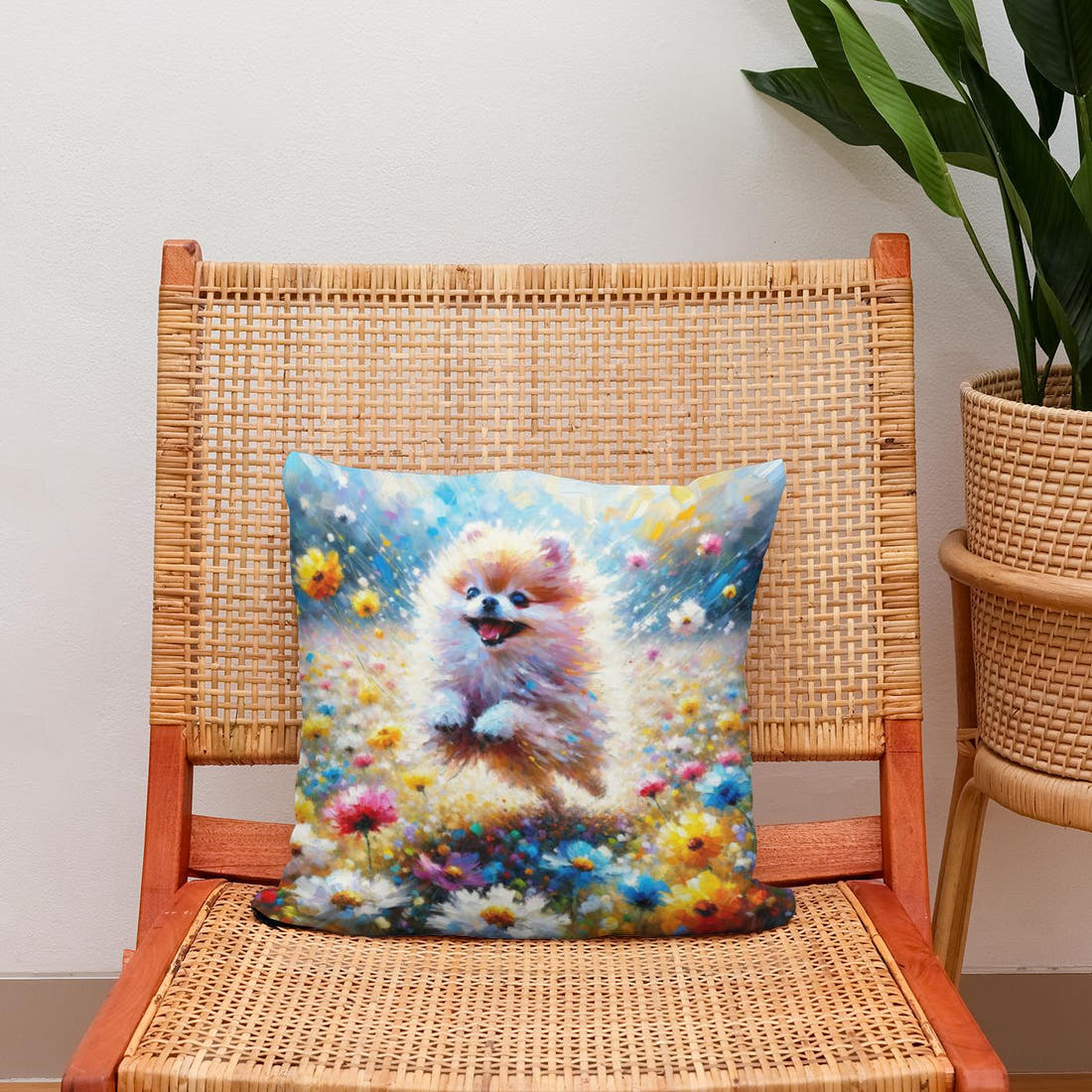 Pomeranian Joy Cotton Cushion - Secondary Image 2