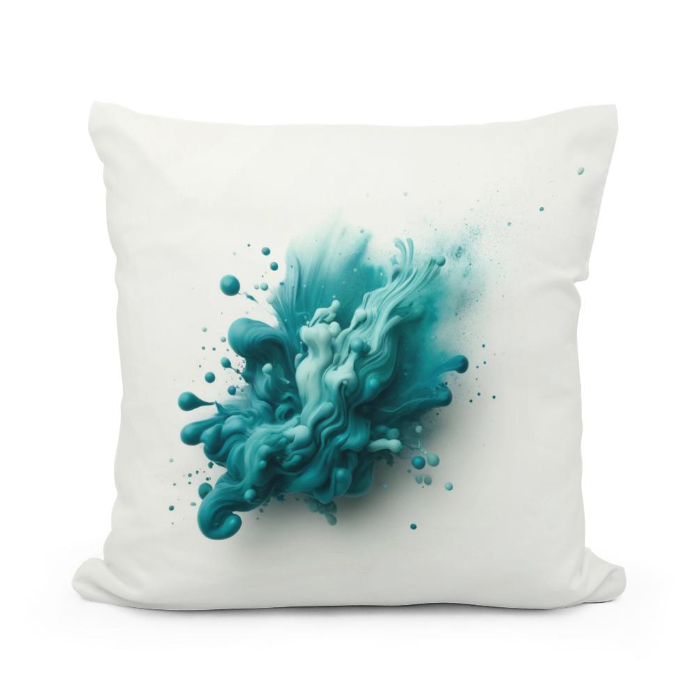 Teal Serenity Cotton Pillow - Main Image