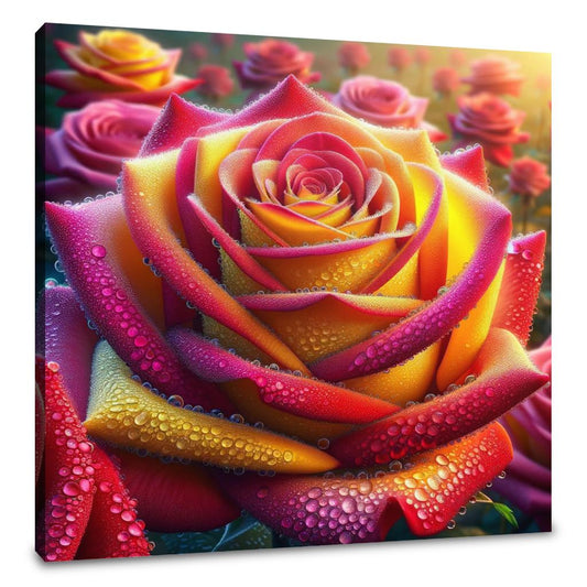 Realism Rose Dew Canvas - Main Image