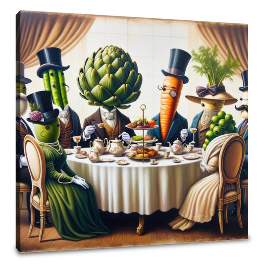 High Tea in Veggie Land Canvas - Main Image