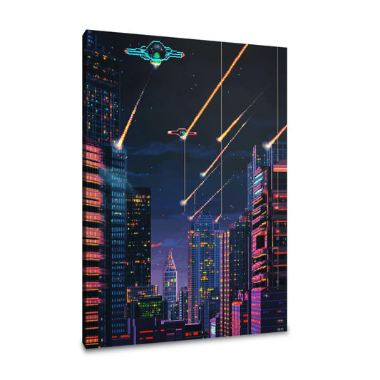 Pixelated Heroic Battle Canvas - Main Image