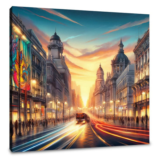 Urban Sunset Symphony Canvas - Main Image
