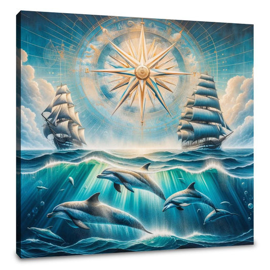 Dolphin Seascape Canvas - Main Image
